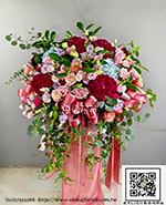 編號:AH002546 - 牡丹花藝術花籃