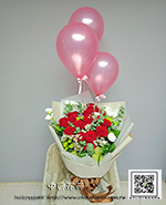 編號:F001712 - Iloveyou 紅玫瑰氣球花束